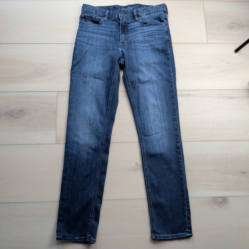 Banana Republic Traveler Slim Fit Jeans Mens 31x32 (Fits 31x31) Blue Stretch